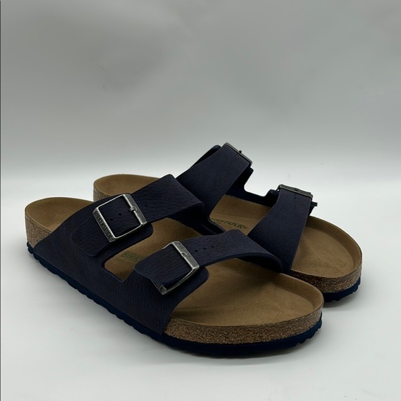 2377- Birkenstock Dark Purple Double Strap Vegan Sandals Men’s Size 12 NWT - Picture 2 of 8